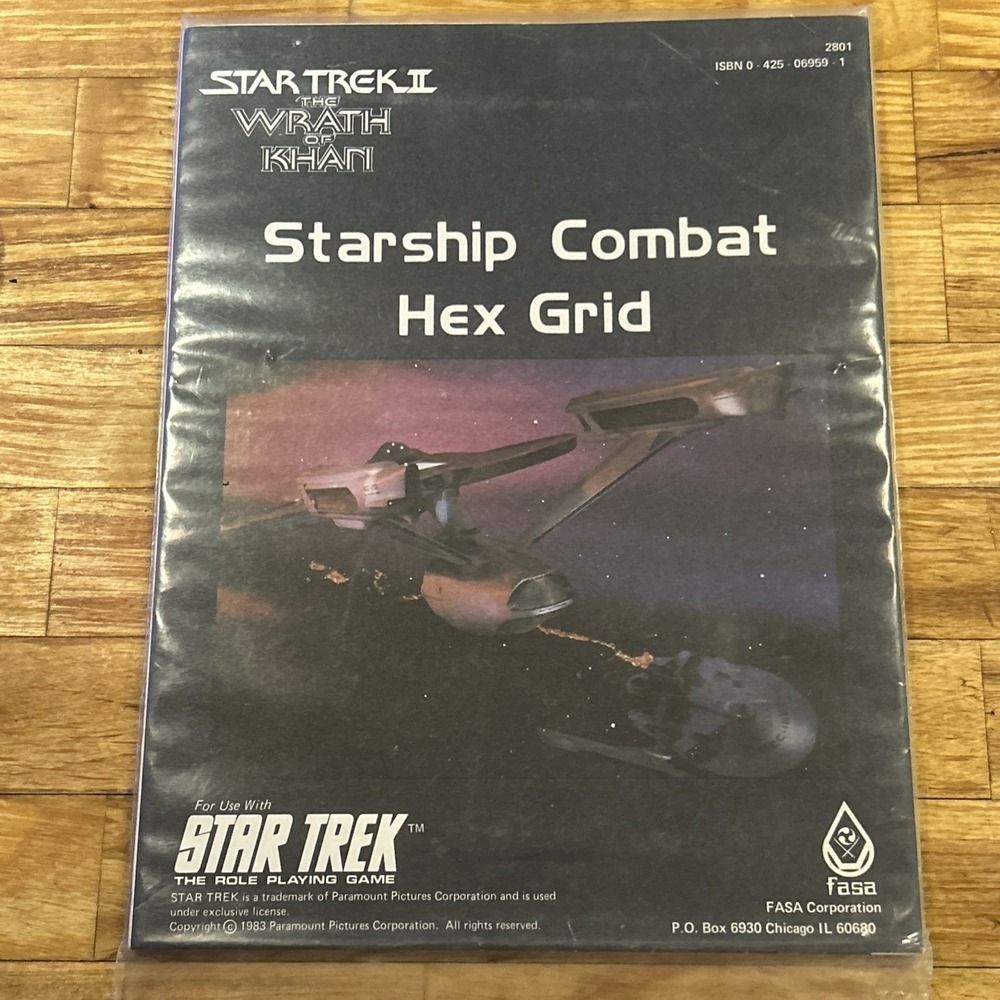 1983 STAR TREK II Wrath of Khan FASA‎ Starship Combat Hex Grid UNUSED CM5178